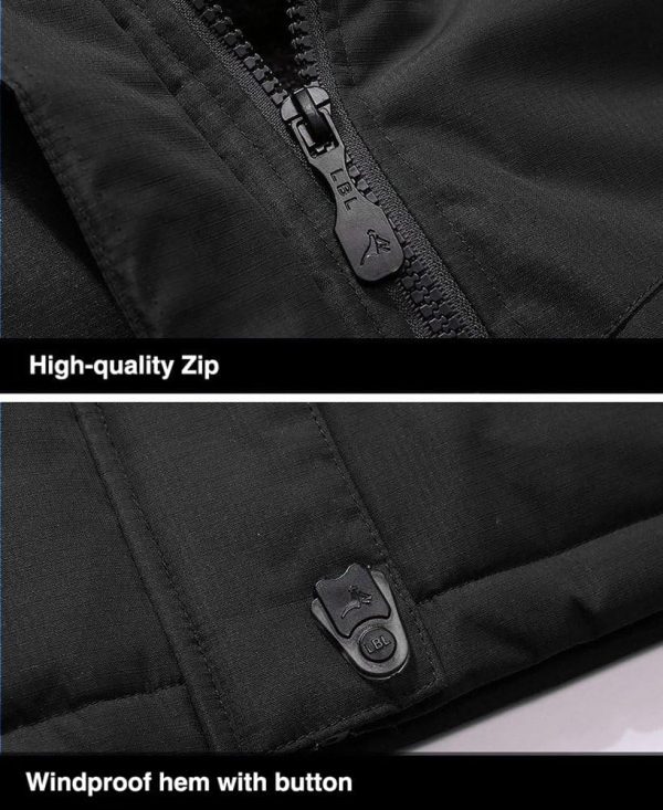 Men's Winter Coats Water Resistant Ski Snow Jacket Warm Fleece Jacket Parka Raincoats With Multi-Pockets - Image 7